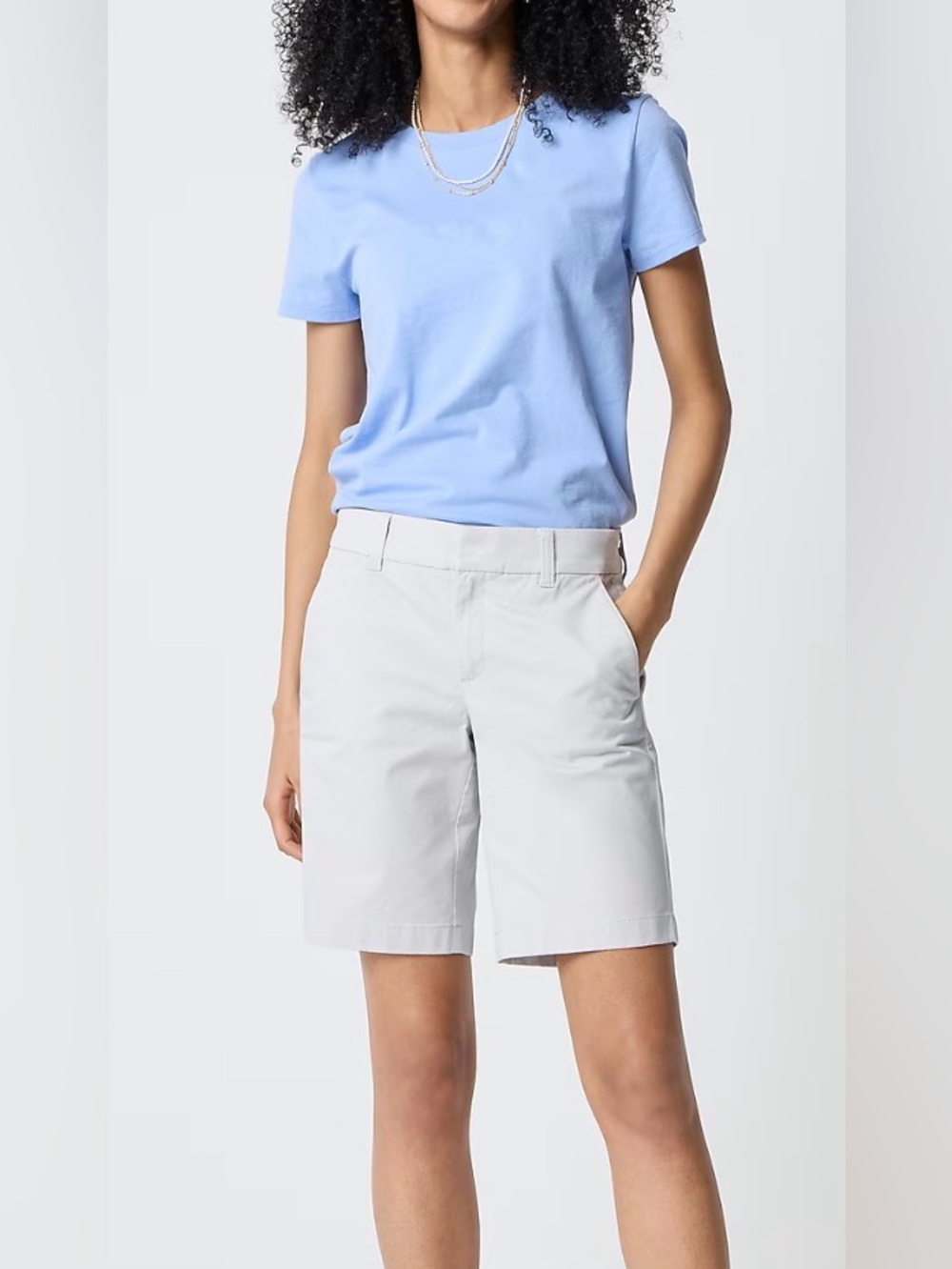 NWT J Crew 9” Frankie Bermuda Chino Shorts in Oyster Grey - Size 14